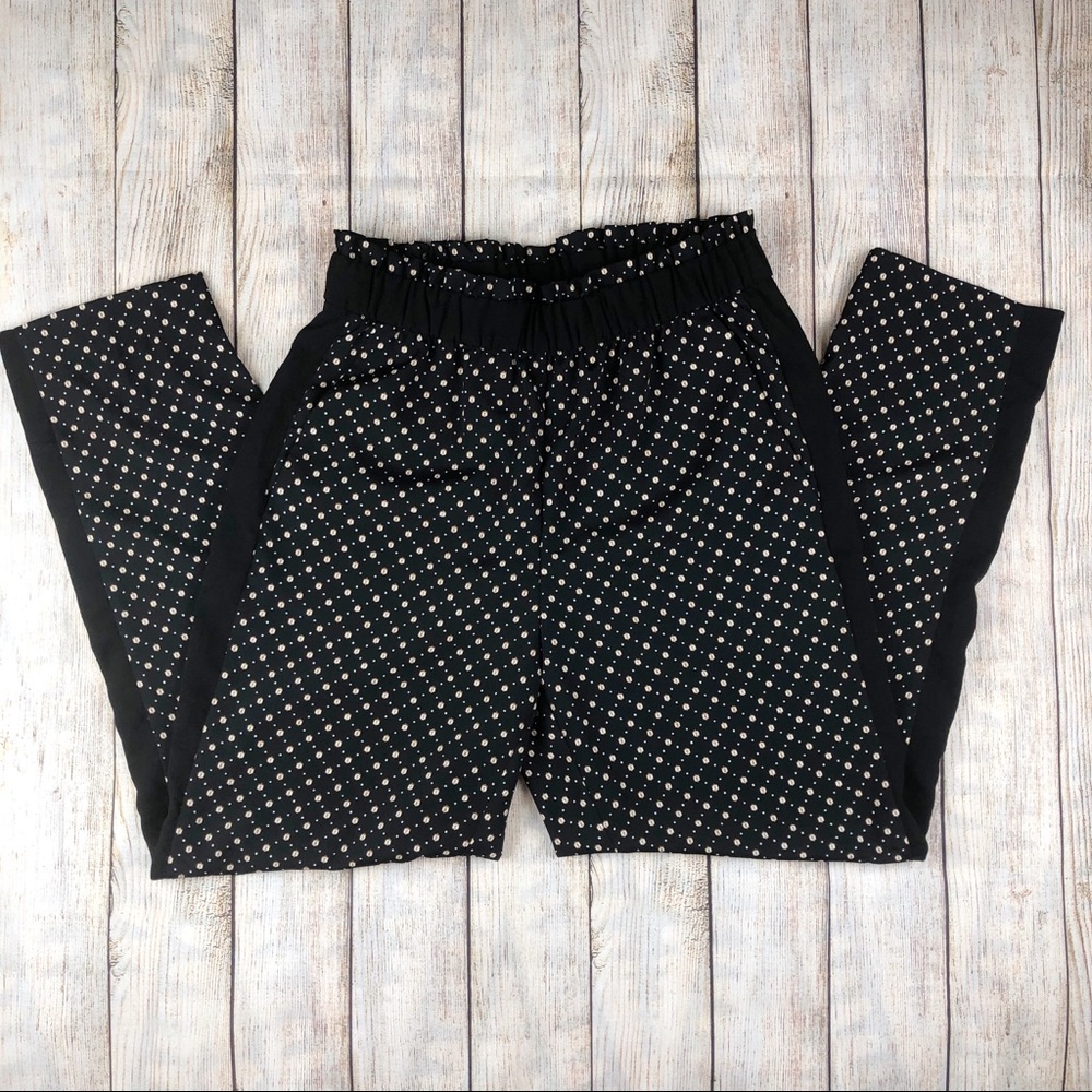 New H&M black print mid waist pants